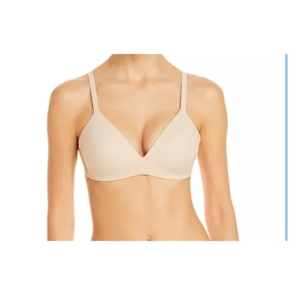 NWOT Wacoal How Perfect Contour Wireless sand Beige Bra SIZE 34D