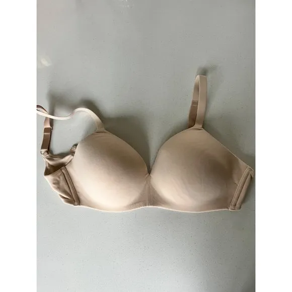 NWOT Wacoal How Perfect Contour Wireless sand Beige Bra SIZE 34D