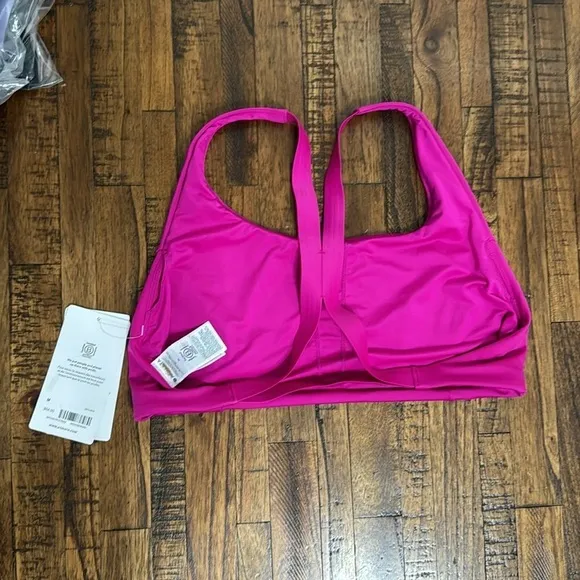 NWT Athleta Pink Malibu Bikini Top size Medium