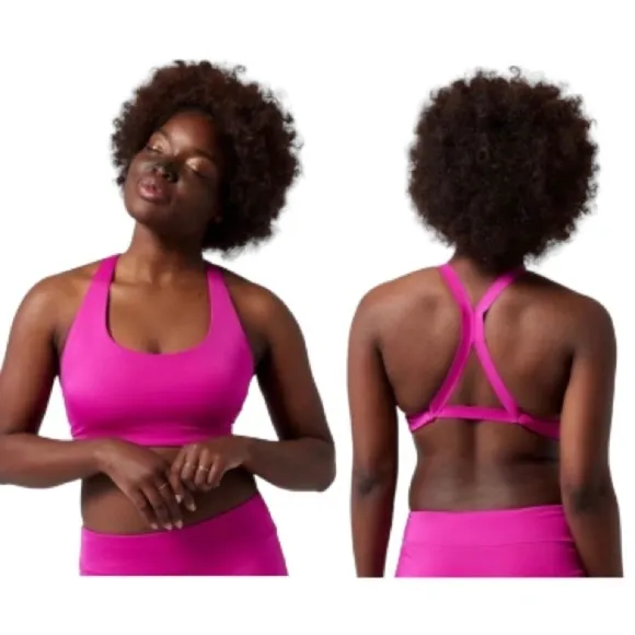 NWT Athleta Pink Malibu Bikini Top size Medium
