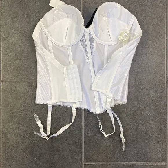 NWT Va Bien 34D Strapless Bustier 6363 White