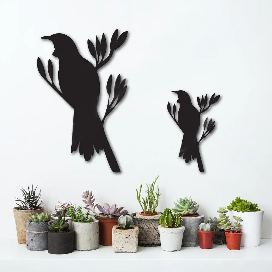 NZ Tui on Flax Mirror or Wall Panel (2 sizes)