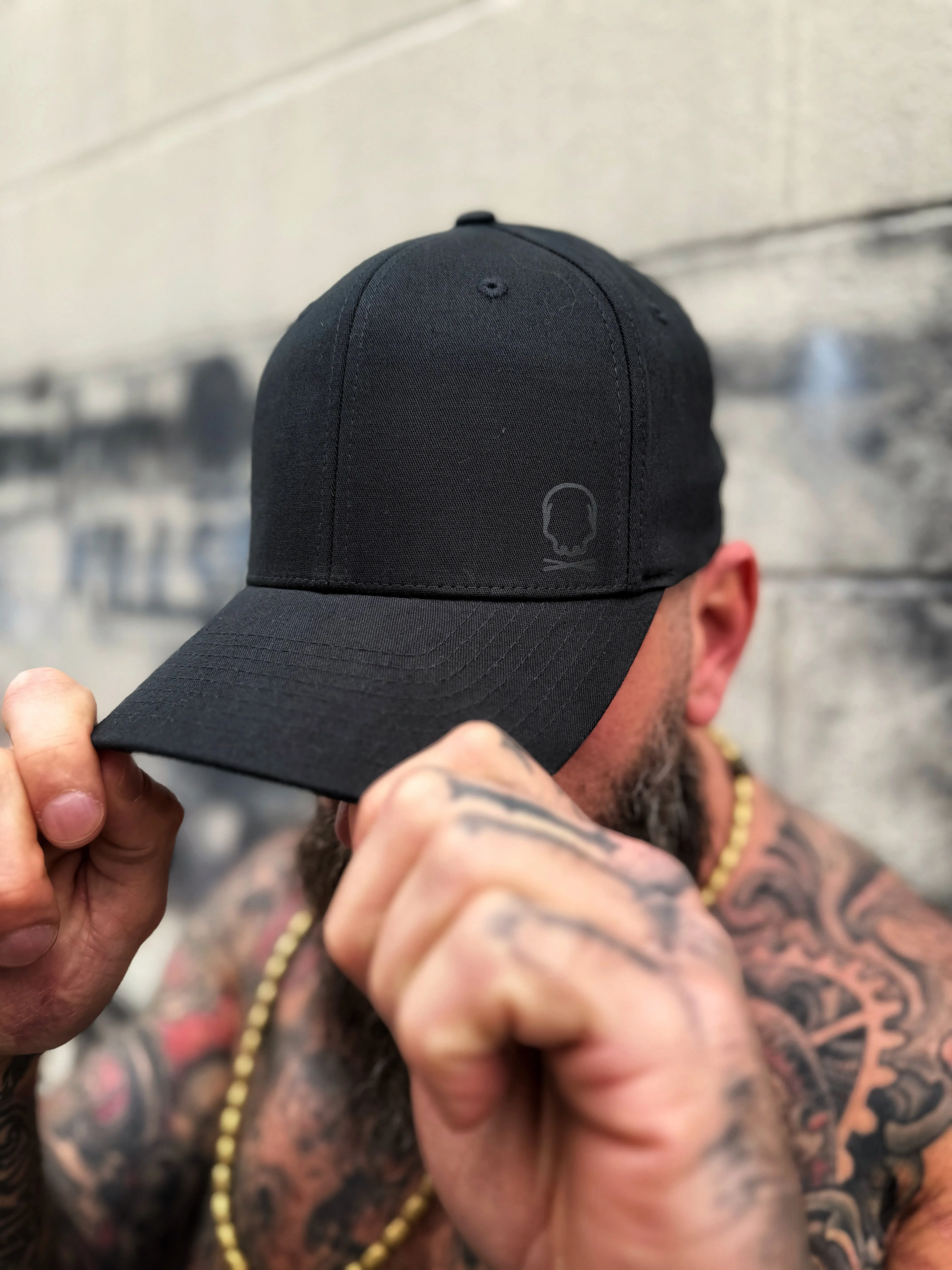 OG BLACK ON BLACK BACK STYLE FLEXFIT COTTON HAT