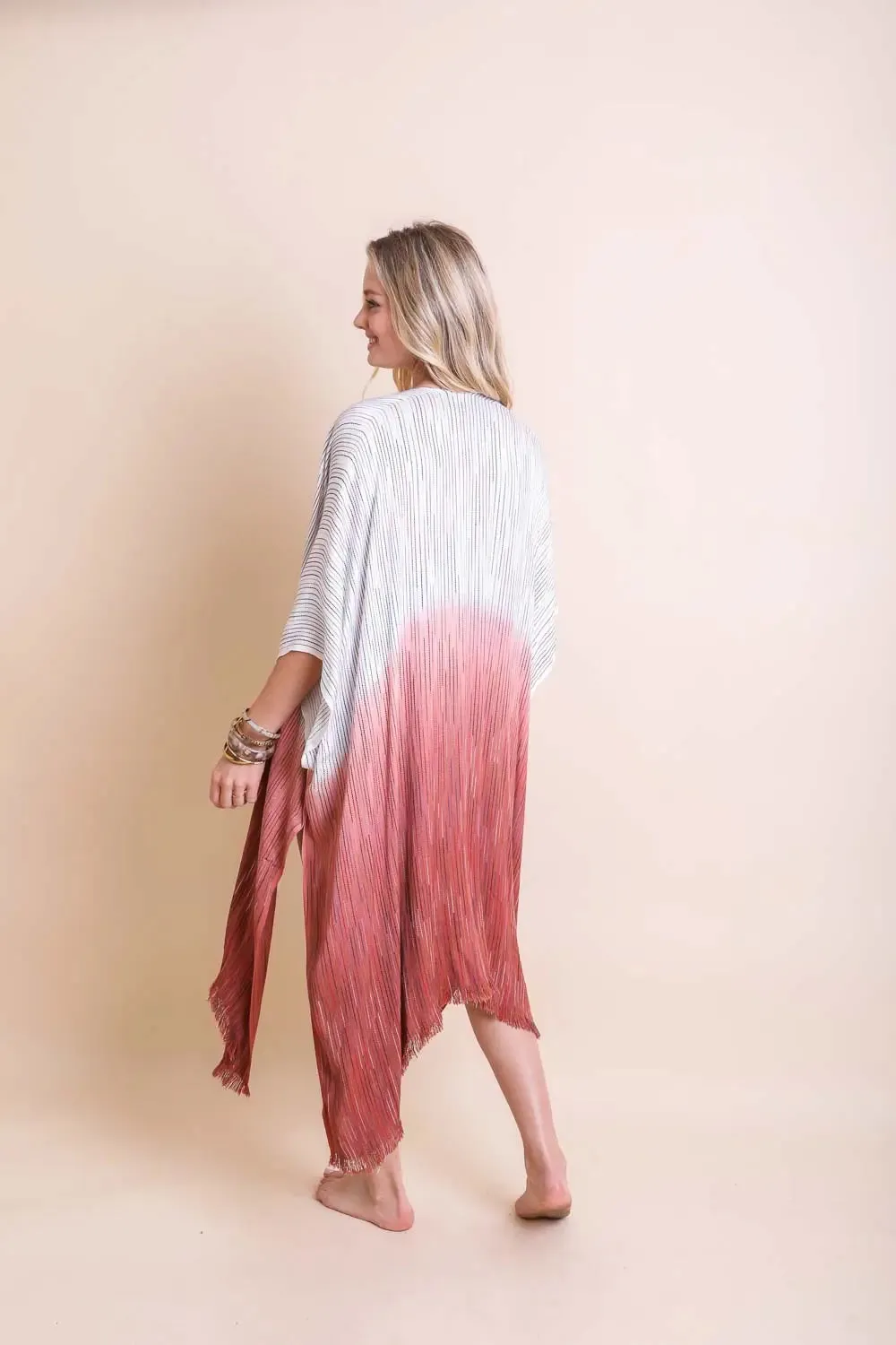 Ombre Vertical Stitched Kimono