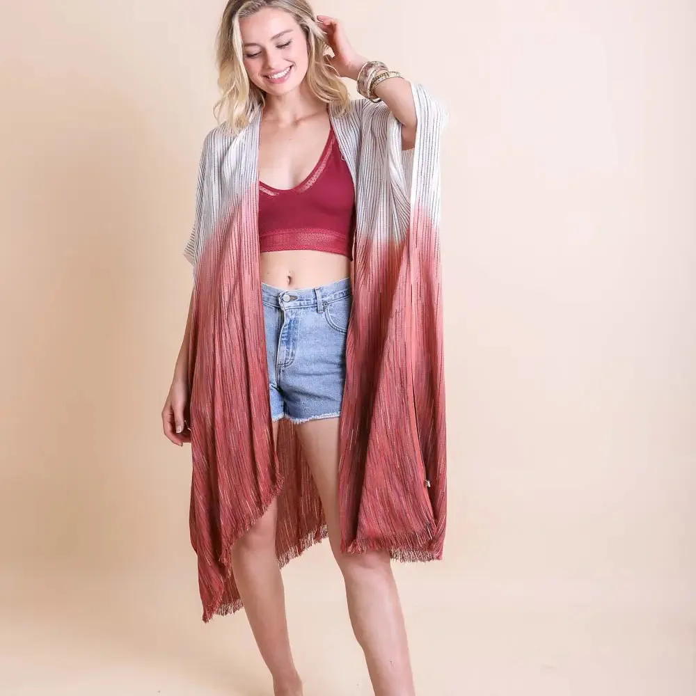 Ombre Vertical Stitched Kimono