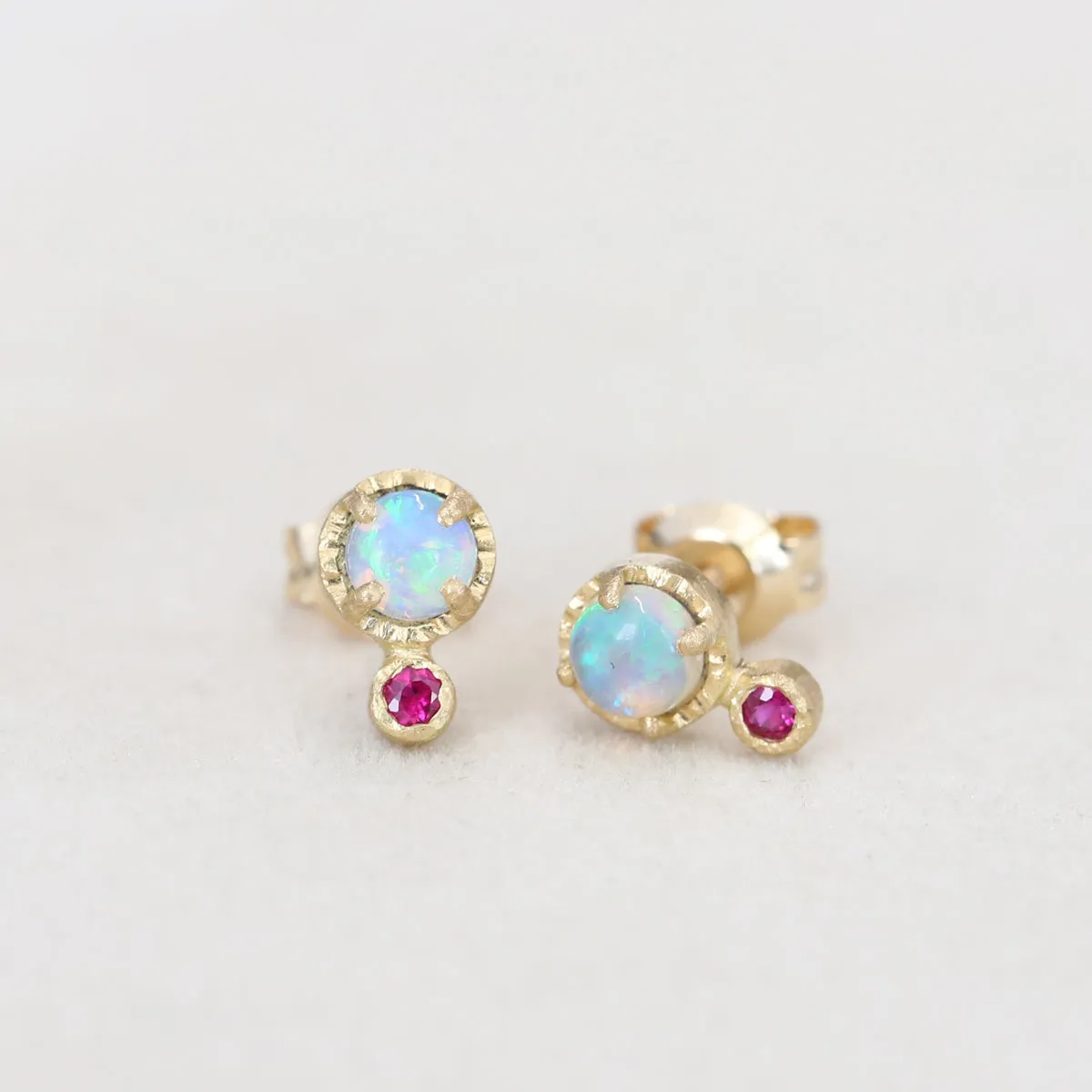 Opal ruby studs