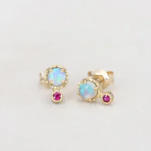 Opal ruby studs