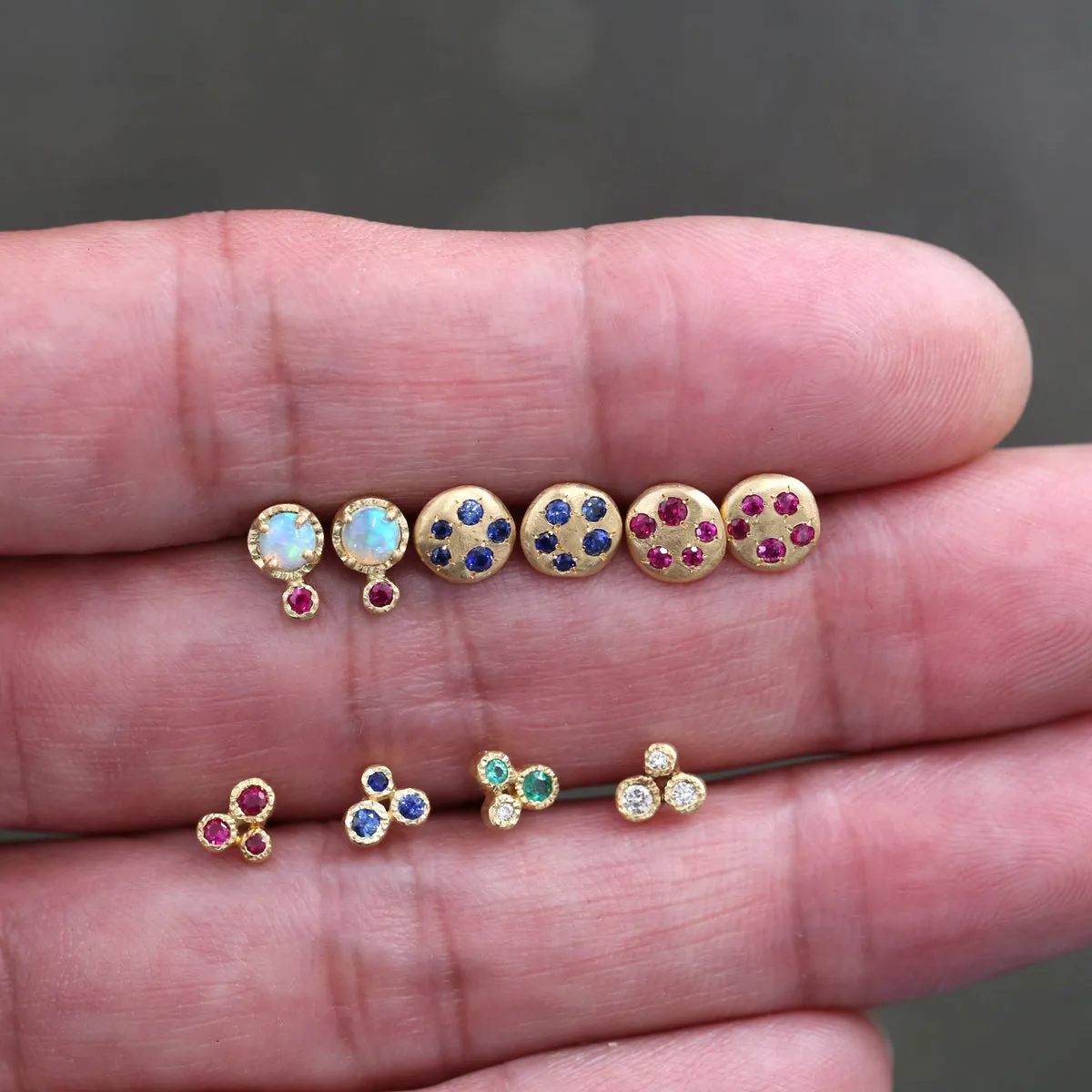 Opal ruby studs