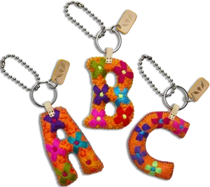 ORANGE FELT ALPHABET CHARMS