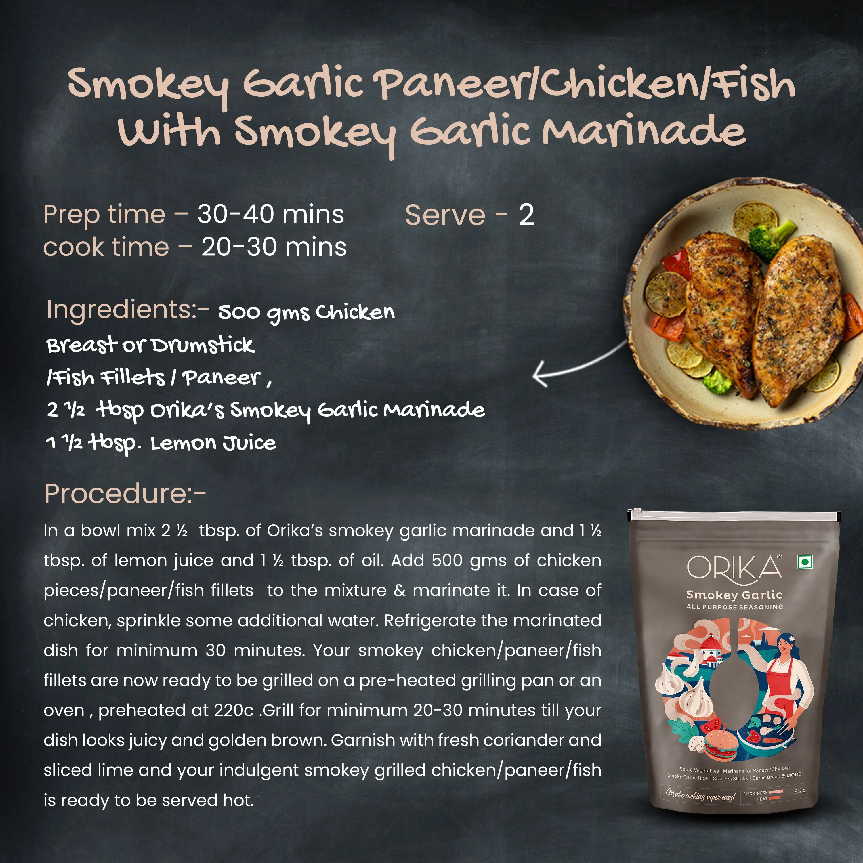 Orika Barbeque Combo, (Tandoori, Smokey & Mint Seasoning), (Pack of 3)