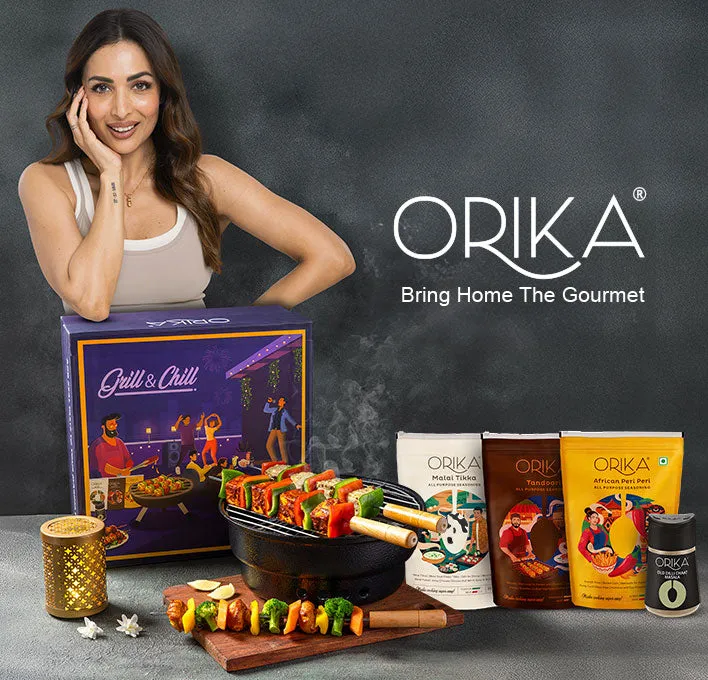 Orika Grill & Chill Portable Barbeque Griller Set with Seasonings/Marinades