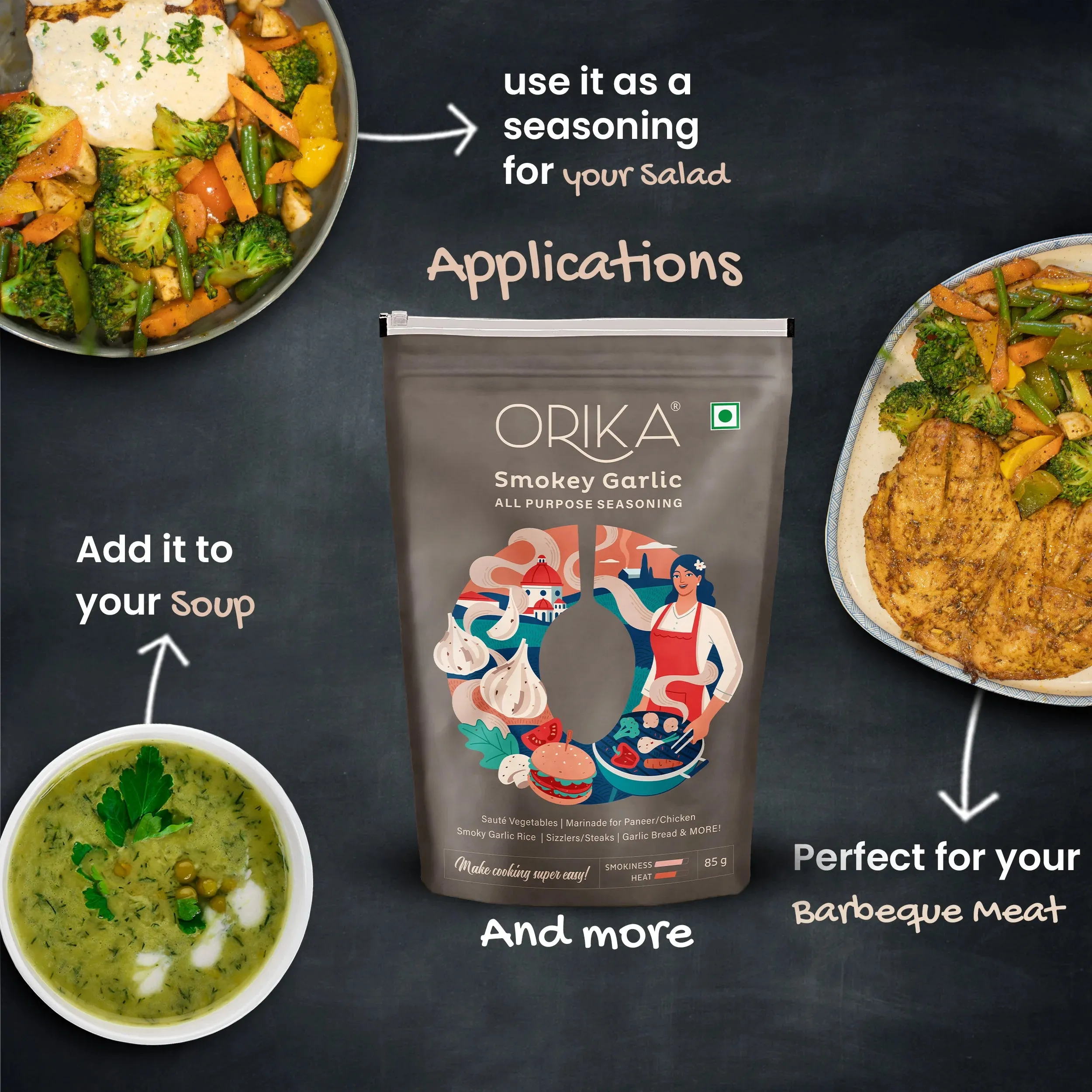 Orika Smokey Garlic All Purpose Seasoning, 85g