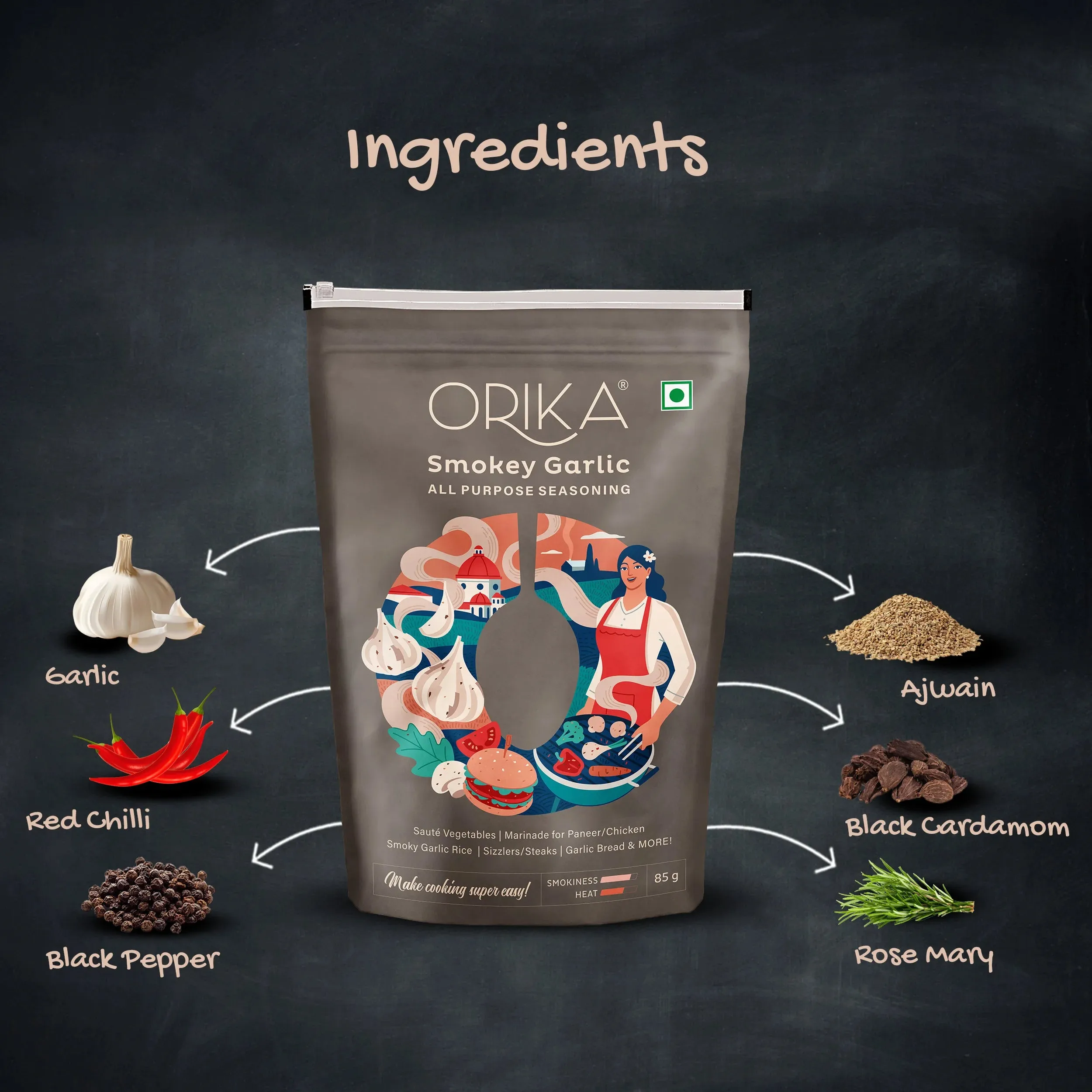 Orika Smokey Garlic All Purpose Seasoning, 85g