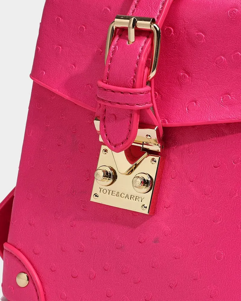 Ostrich Mini Tote Bag in Pink