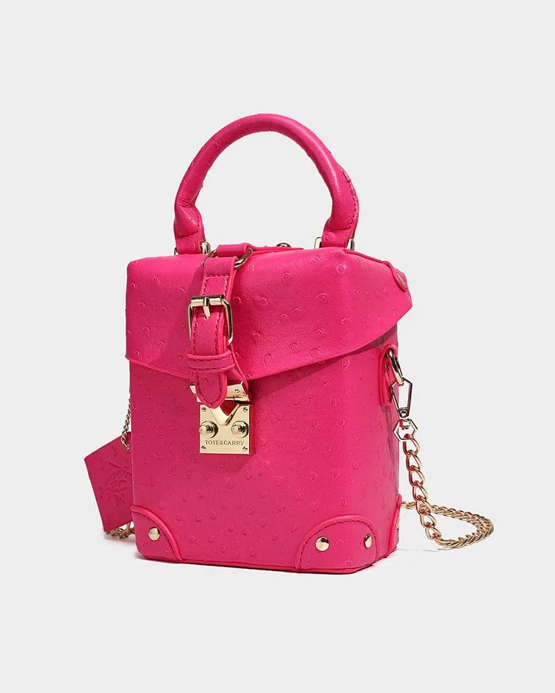Ostrich Mini Tote Bag in Pink