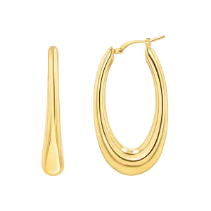 Oval Curved Hoop Earrings