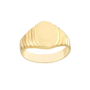 Oval Textured Signet Ring