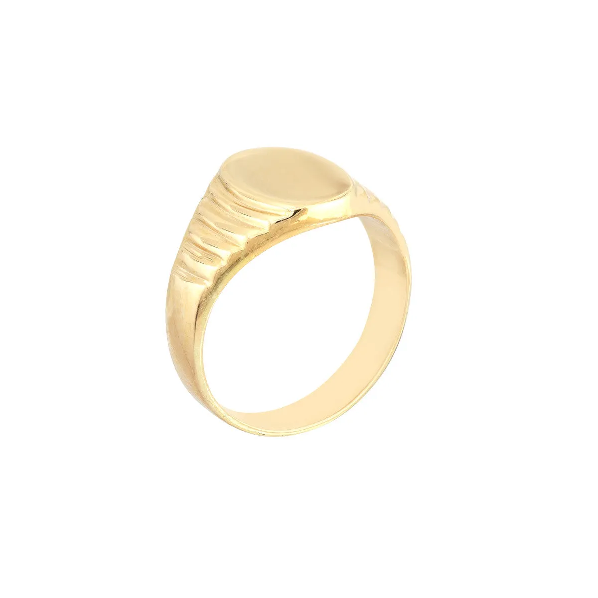 Oval Textured Signet Ring