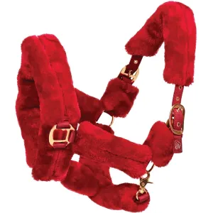 Ovation Rose Gold Fleece Shipping Halter-Burgundy