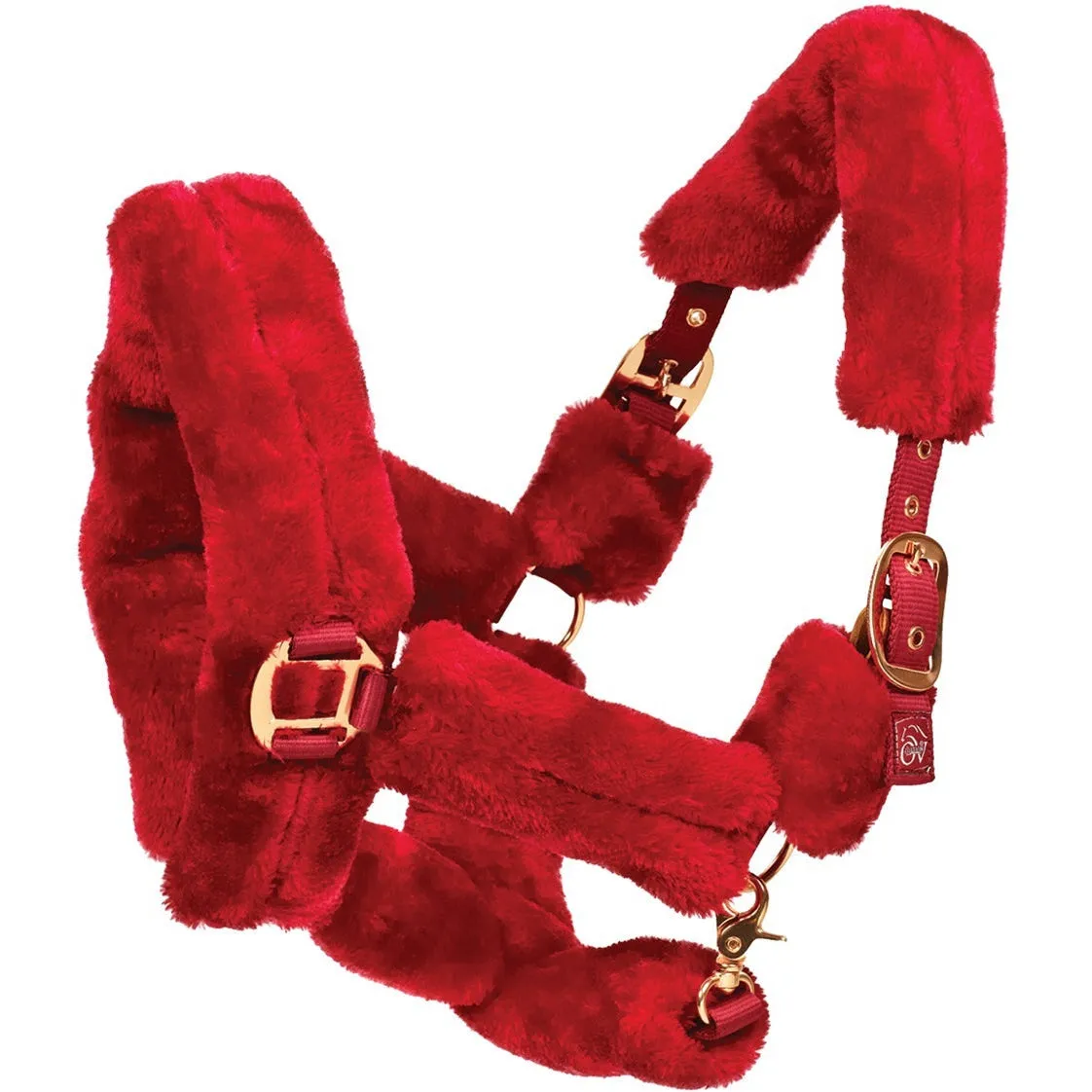 Ovation Rose Gold Fleece Shipping Halter-Burgundy