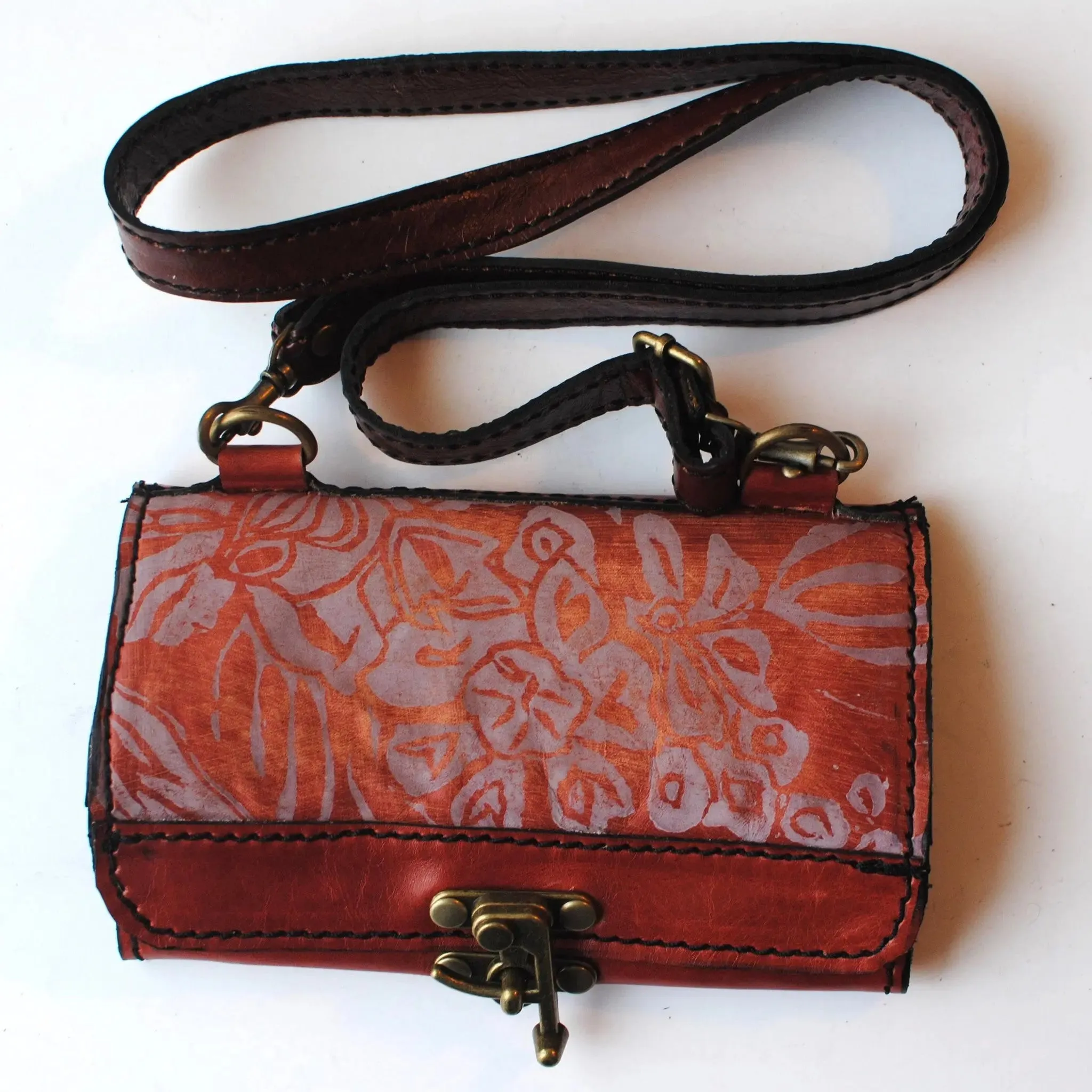 Oxford Clutch Handbag in Wildflower Print by Christina Hankins