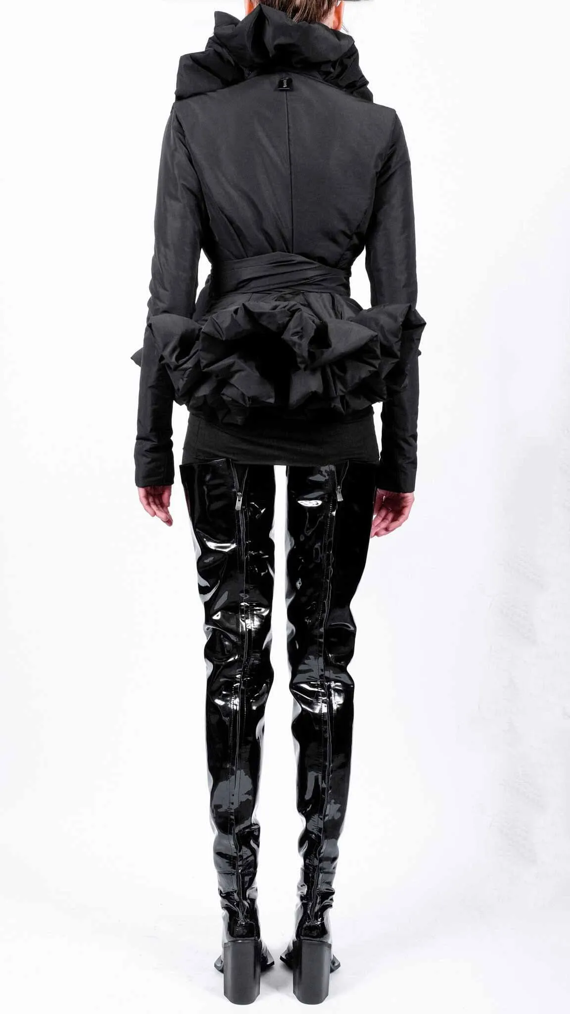 Padded Blazer with Ruffles