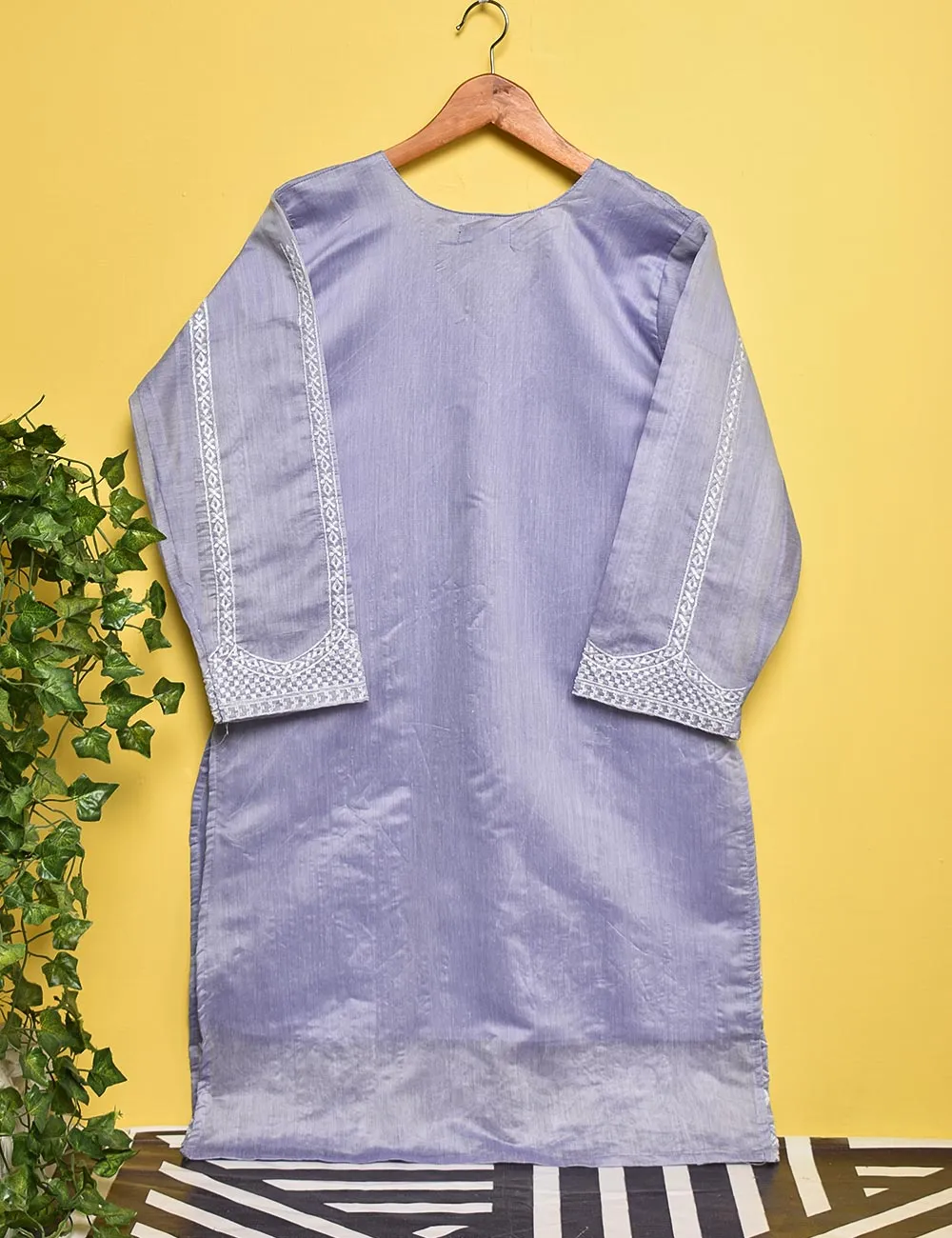 Paper Cotton Embroidered Stitched Kurti - Gladiolus (TS-006A-Purple)