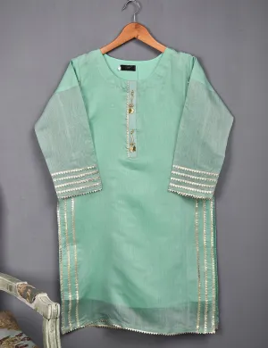 Paper Cotton Stitched Kurti - Crystal Bird (T20-056A-Green)