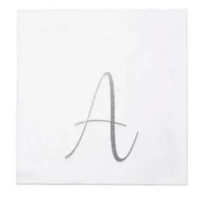 Papersoft Silver Monogram Cocktail Napkins A