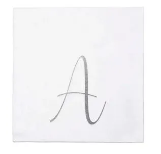 Papersoft Silver Monogram Cocktail Napkins A