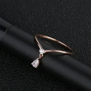 Pear Cut Moissanite Diamond ring, Solid Rose gold Engagement Ring, Unique Vintage Wedding Ring, Anniversary gift, propose ring for her