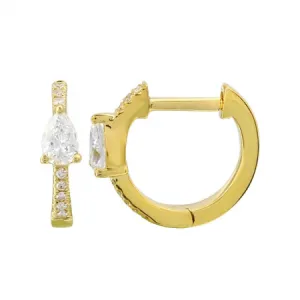 PEAR SHAPED DIAMOND HOOP EARRINGS