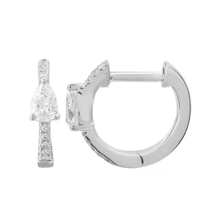 PEAR SHAPED DIAMOND HOOP EARRINGS