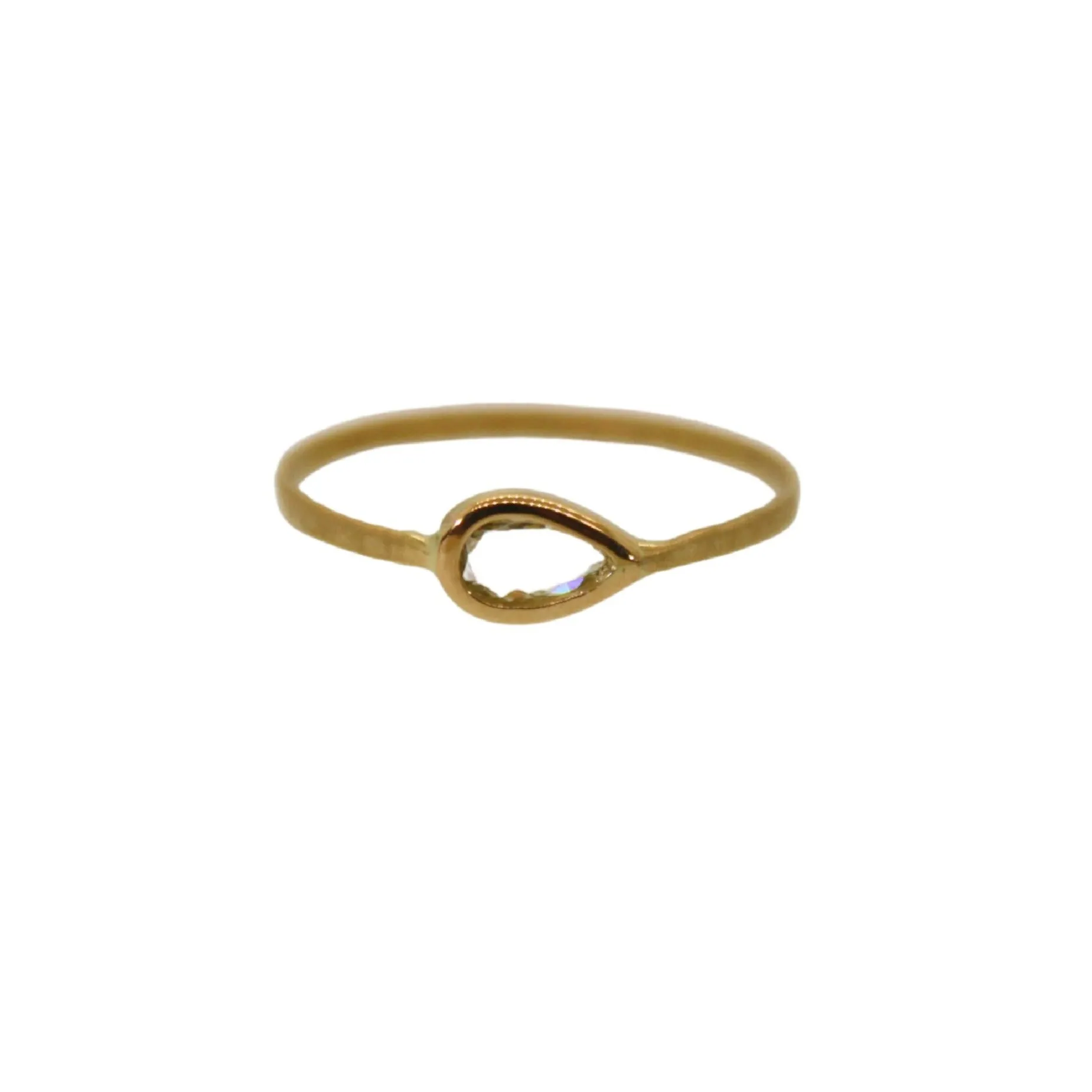 Pear Shaped Rose-Cut Diamond Ring