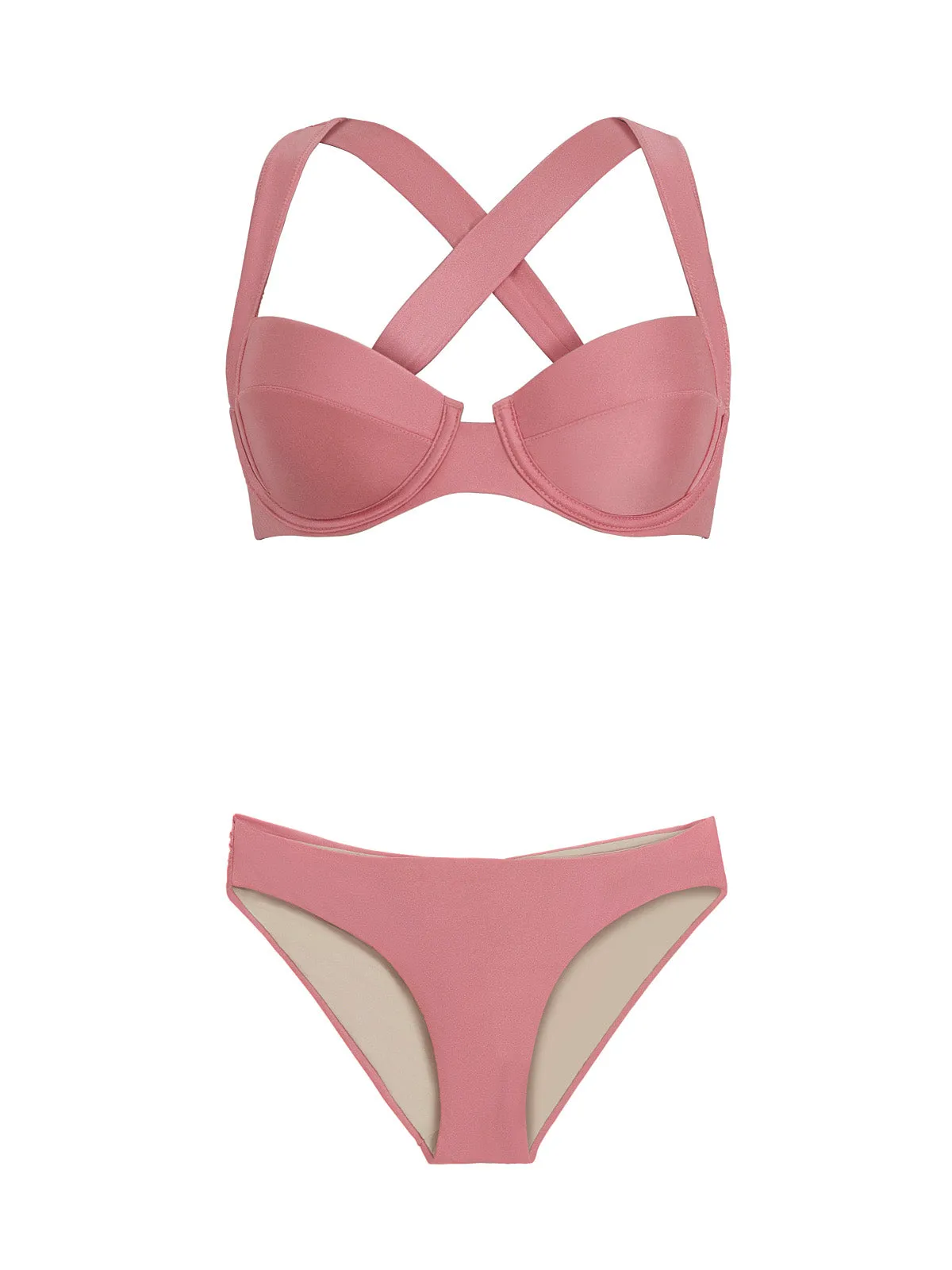 Perla Halter-Basic Ruched Bikini ::RET