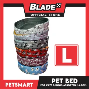 Pet Bed Soft and Comfortable Sleeping Bed L (Assorted Colors and Designs) for Cats and Dogs