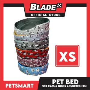 Pet Bed Soft and Comfortable Sleeping Bed XS (Assorted Colors and Designs) for Cats and Dogs