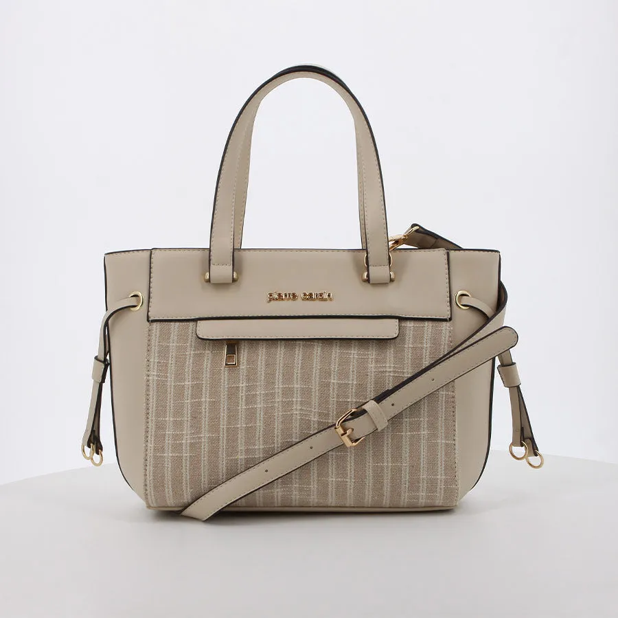 Pierre Cardin Maxine Textured Satchel Cream