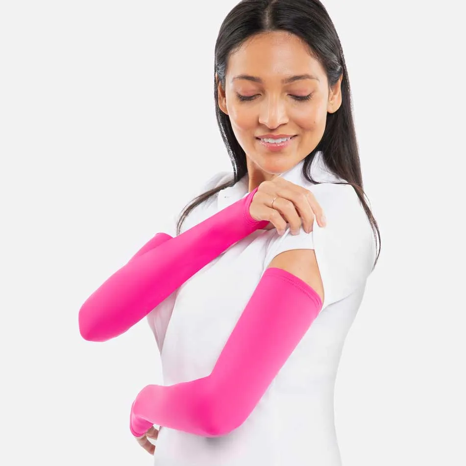 Pink Arm Sleeves with Thumbhole - Adult