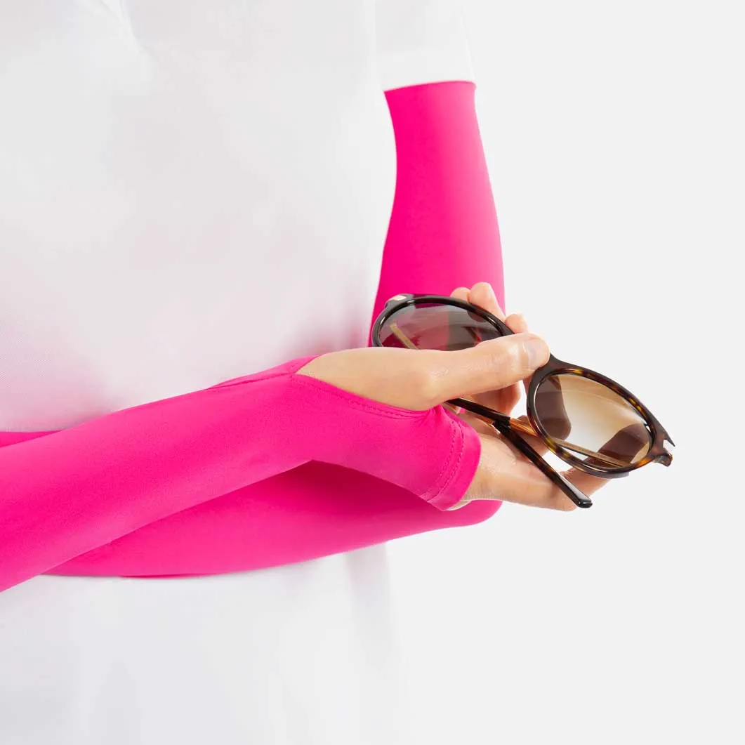 Pink Arm Sleeves with Thumbhole - Adult