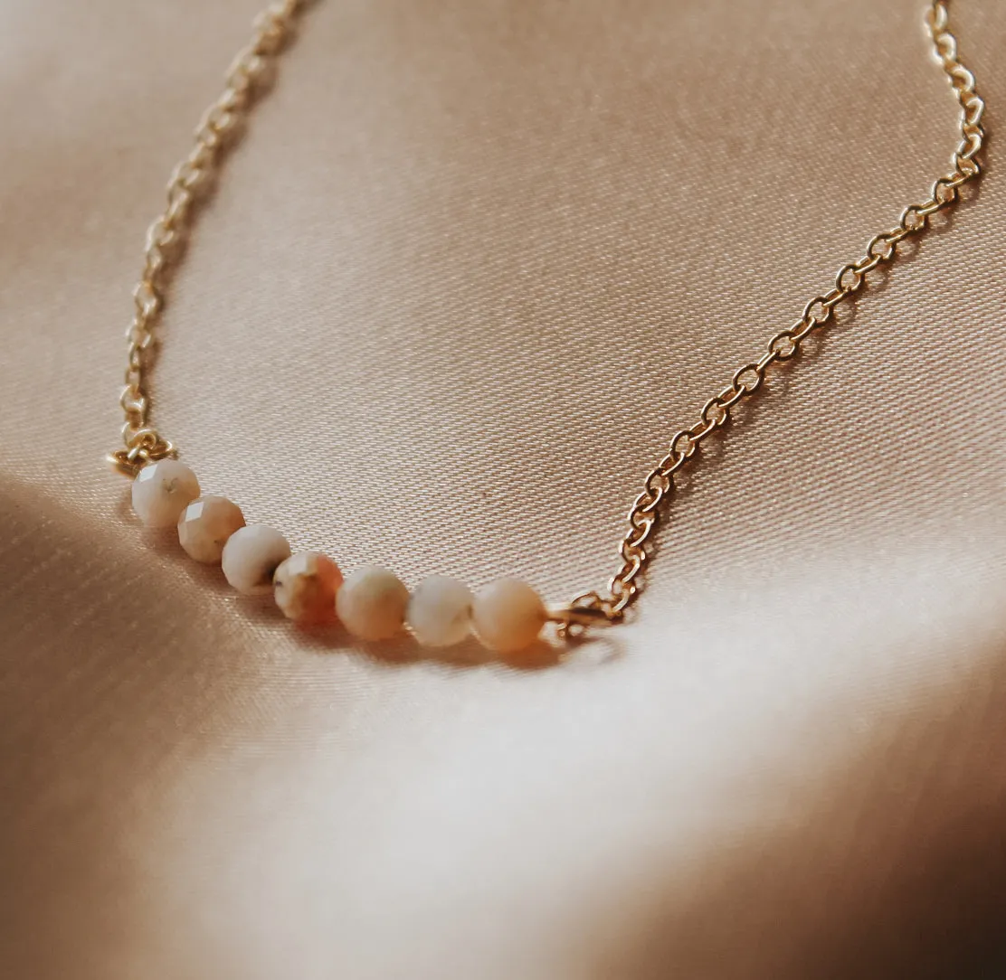Pink Opal Curved Necklace