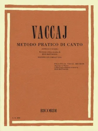 Practical Vocal Method (Vaccai) - High Voice (Soprano/Tenor - Book/CD)