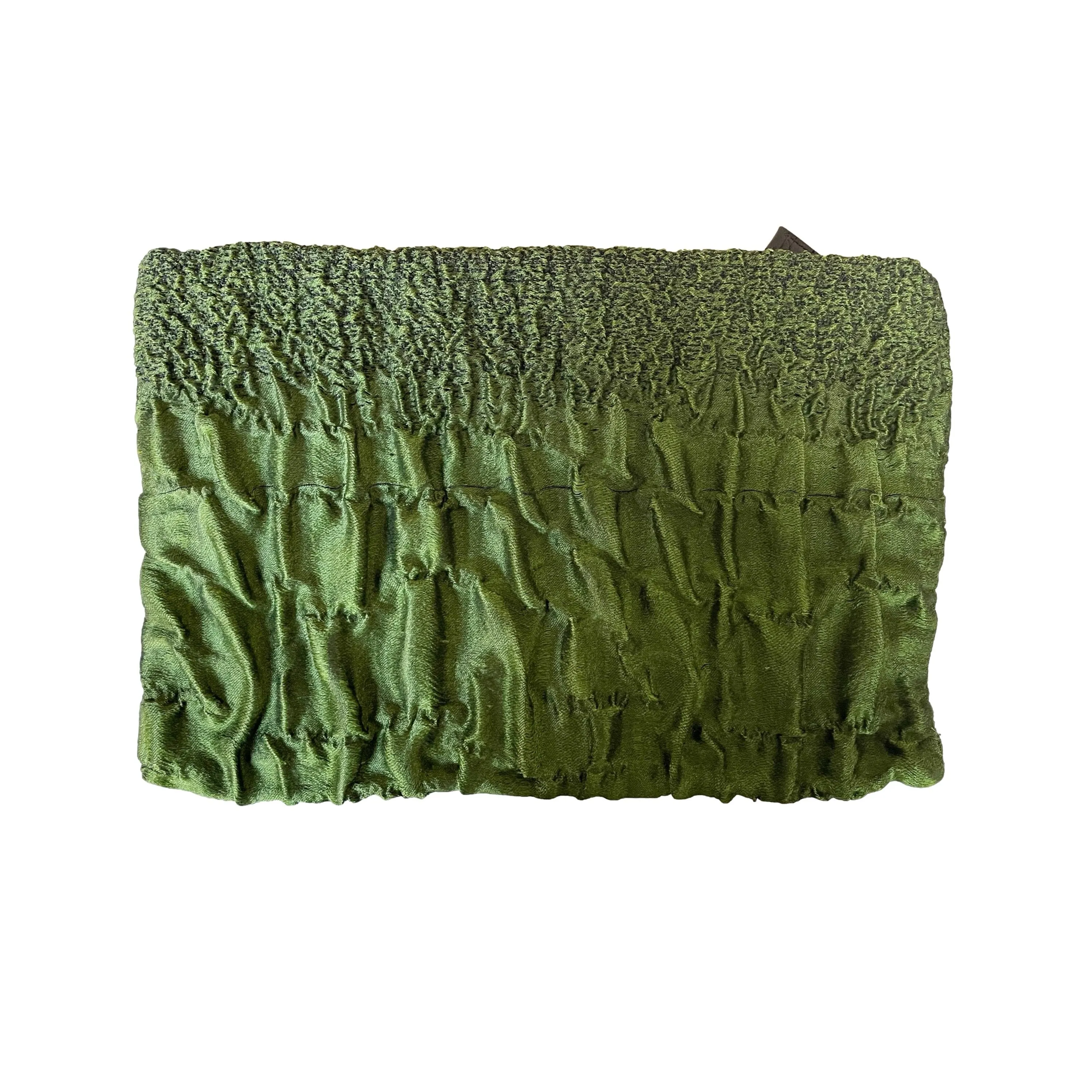 Prada Green Textured Jumbo Clutch