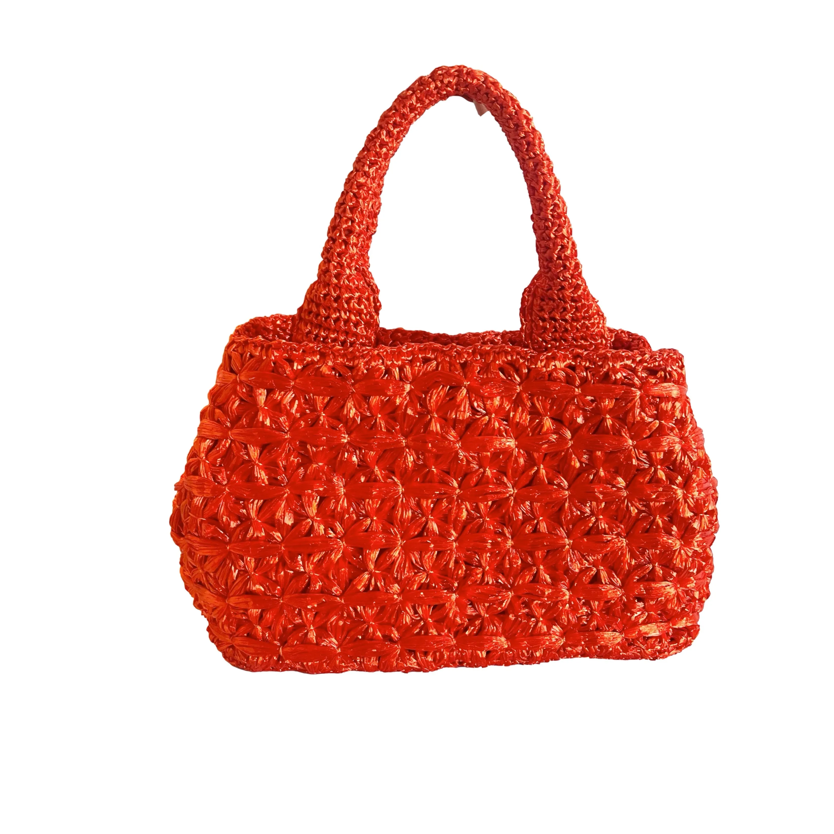 Prada Orange Textured Jumbo Top Handle Bag