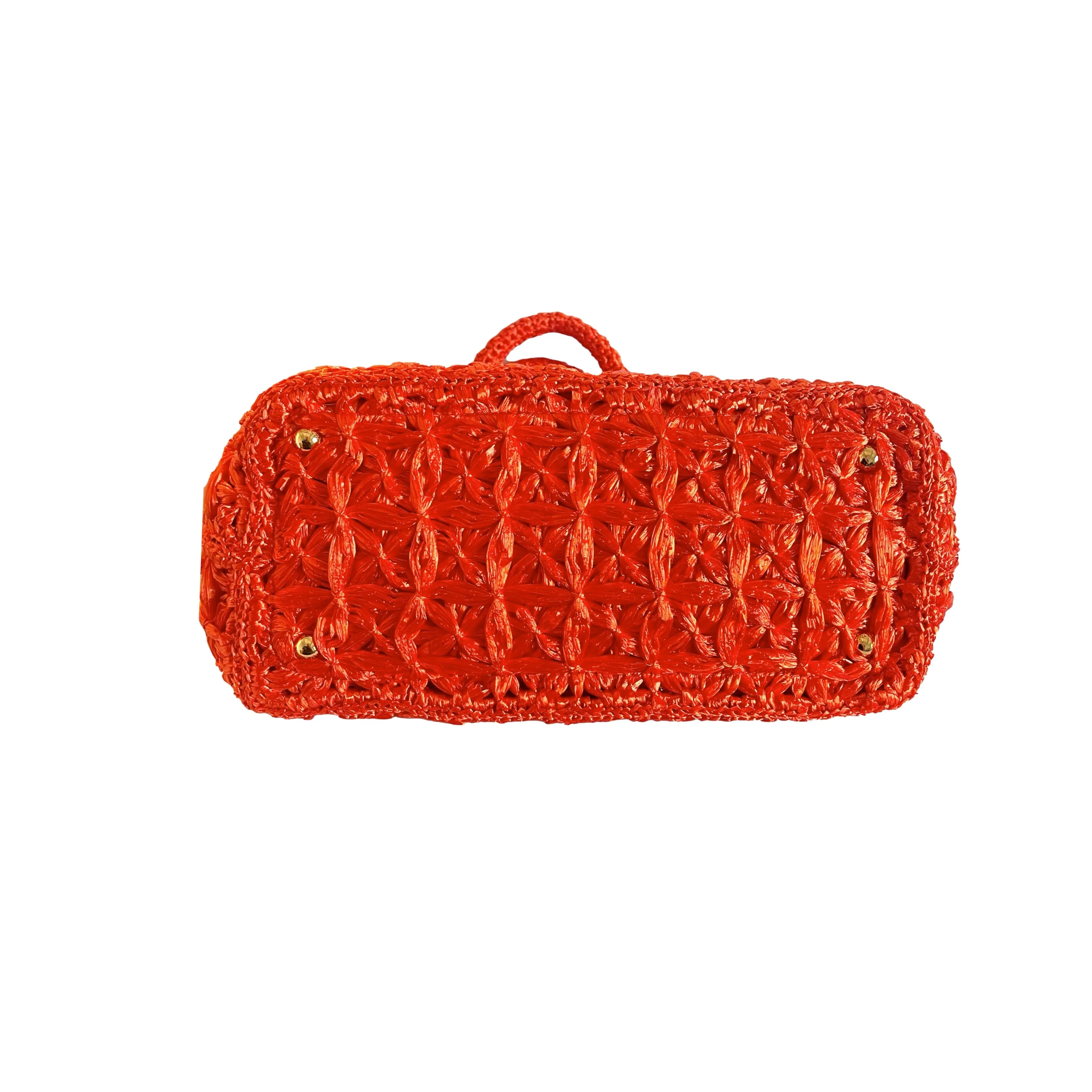 Prada Orange Textured Jumbo Top Handle Bag