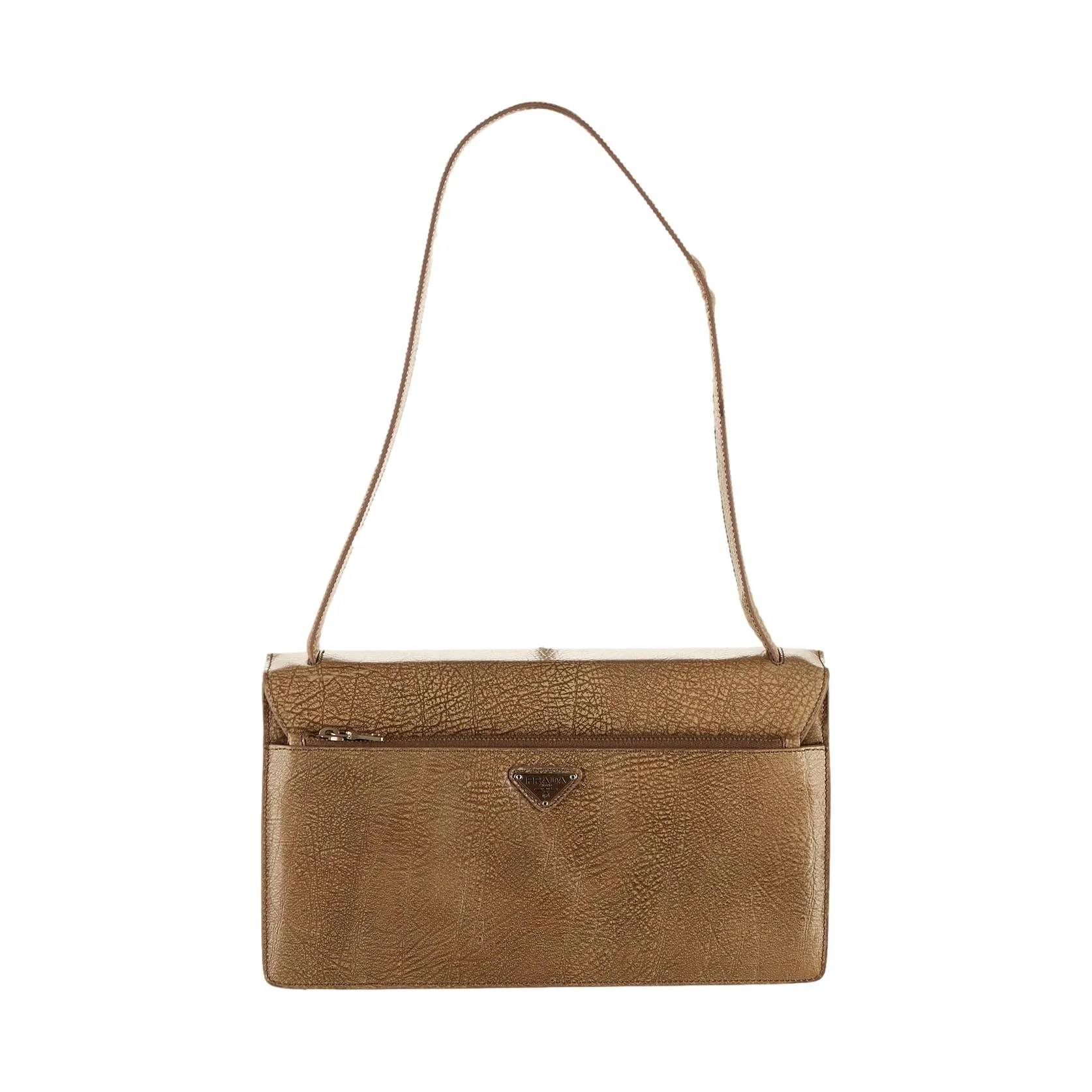 Prada Tan Textured Shoulder Bag