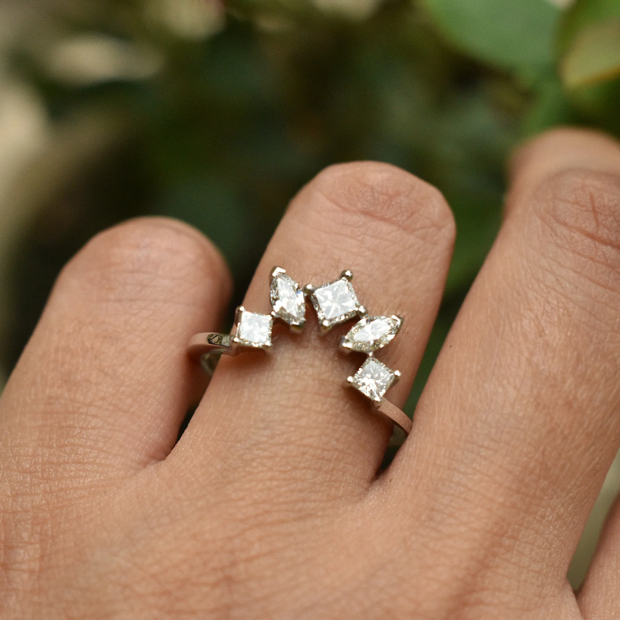 Princess & Marquise Diamond Stack Ring