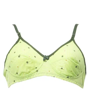 Printed BBG-2011 Comfortable - Non Padded,Non Wired Bra Green - Blue Bell Girl