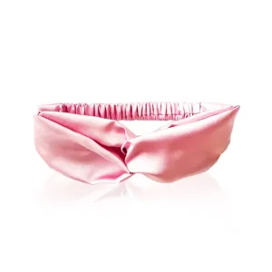 Prolixr's Pink Satin Cross Knot Headband For Women - Double Twist Head Wrap - No Hair Breakage, Soft Elastic & Comfortable Stretch Bandanas For Women | Hair Band For Women - Skincare Headband