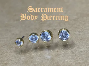 Prong set CZ solitaires - Threaded or Threadless / press fit